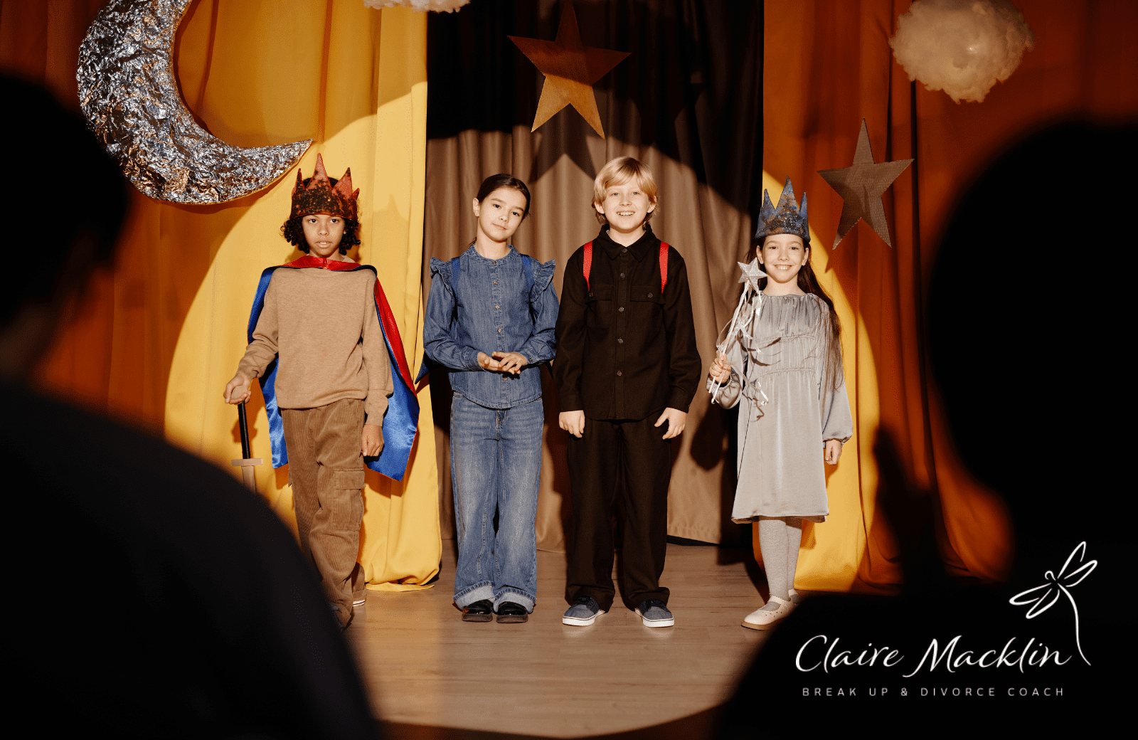 Children on stage for a Christmas play