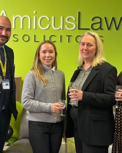 Four new Amicus Law Partners pictured together at Amicus Law, marking their progression into the Partnership.